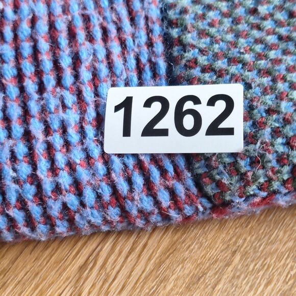 Bombas Merino Gripper Slippers Large Mens 10-12.5 Womens 12-14 Maroon Blue - Picture 9 of 9